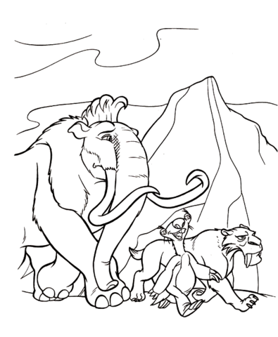 Ice Age Characters Coloring Page